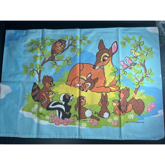 Bambi Disney Vintage Pillowcase Single Standard Vibrant Sears 21x30” - Picture 1 of 13